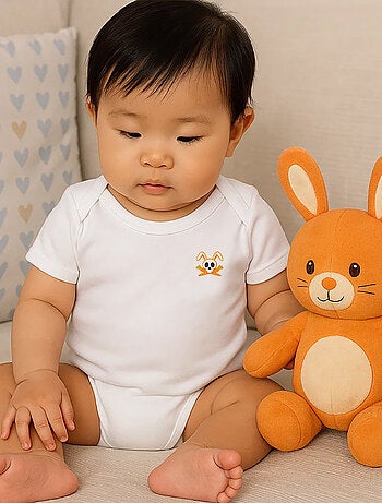 Body En Coton Bio Fuzzy Blanc 6 Mois