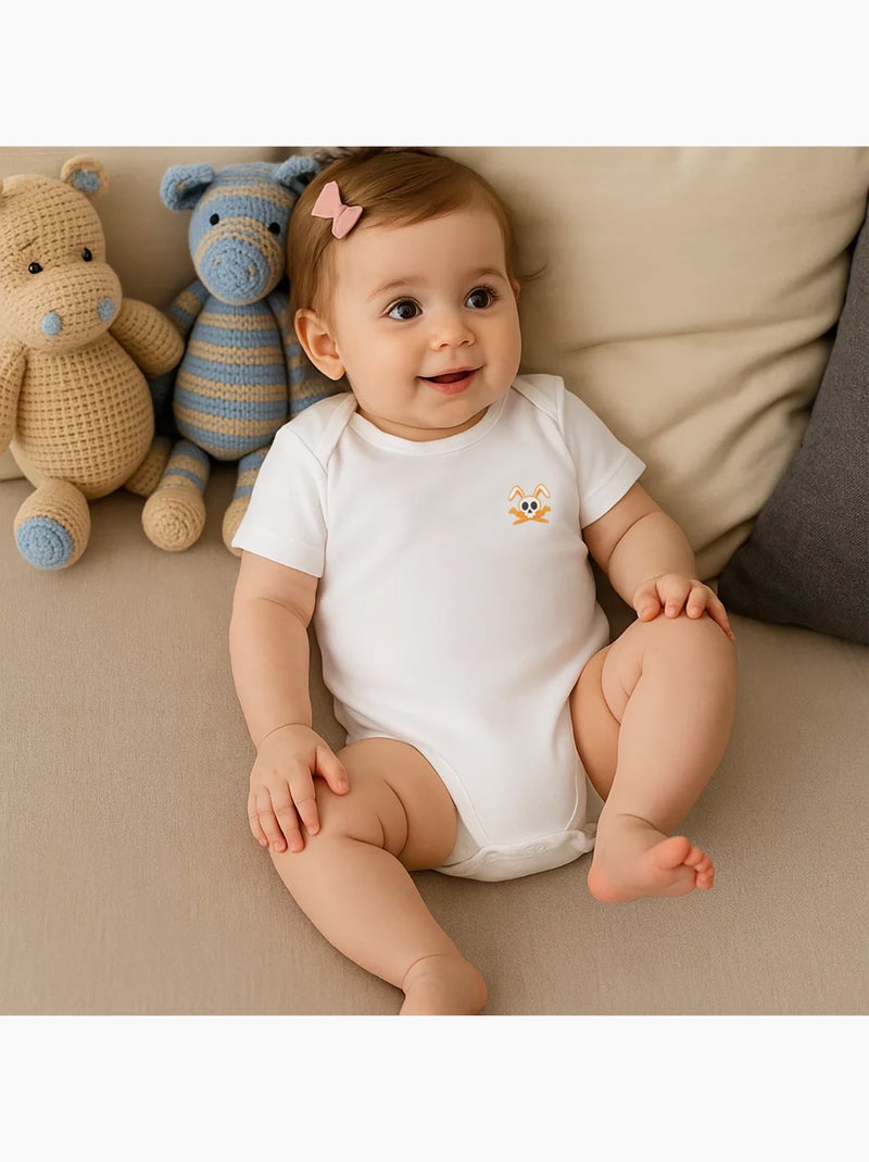 Body En Coton Bio Fuzzy Blanc 6 Mois Blanc - Kiabi