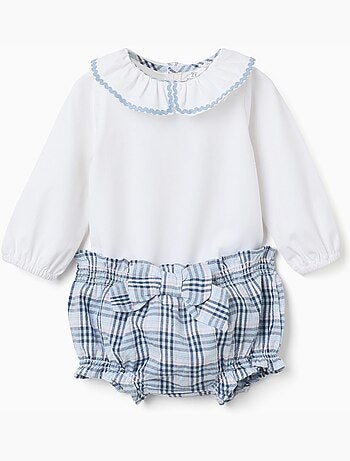 Body en coton + bloomer à carreaux B&S