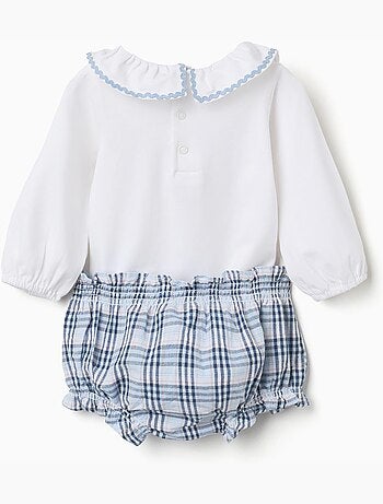 Body en coton + bloomer à carreaux B&S