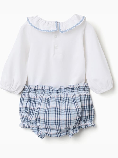 Body en coton + bloomer à carreaux B&S - Kiabi Body en coton + bloomer à carreaux B&S - Kiabi