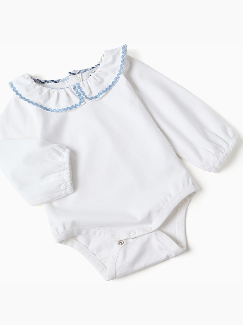 Body en coton + bloomer à carreaux B&S Blanc - Kiabi