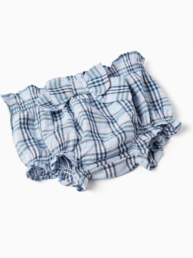 Body en coton + bloomer à carreaux B&S Blanc - Kiabi