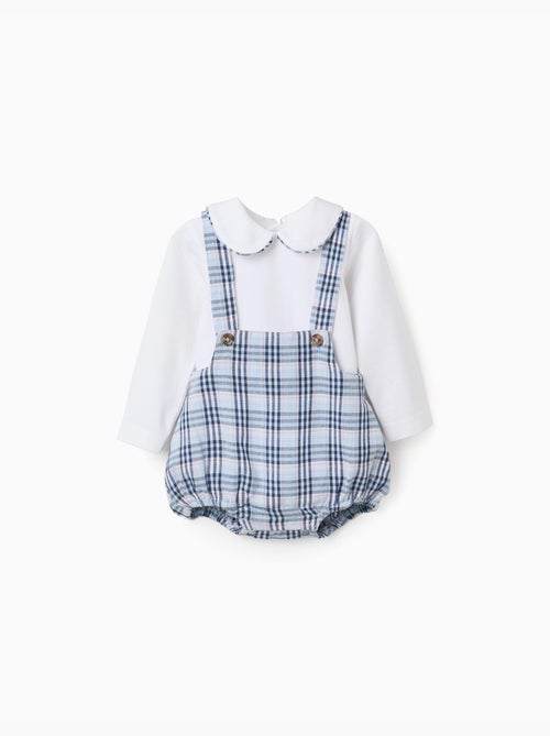 Body en coton + combinaison à carreaux B&S - Kiabi