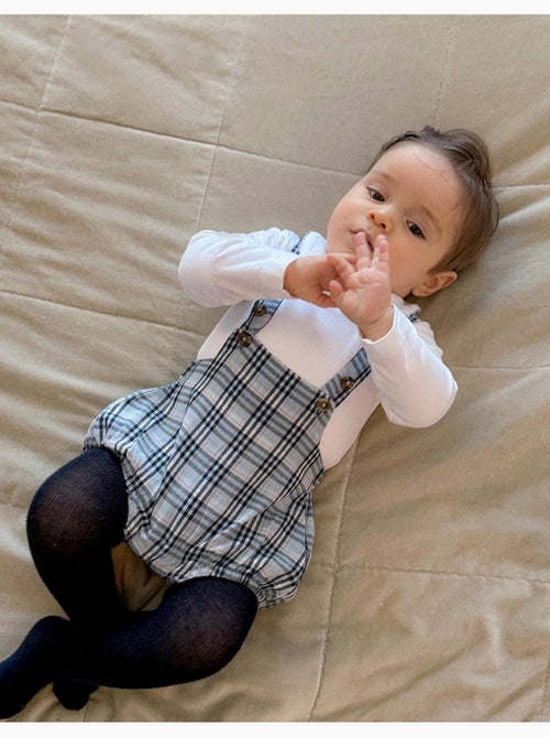 Body en coton + combinaison à carreaux B&S - Kiabi