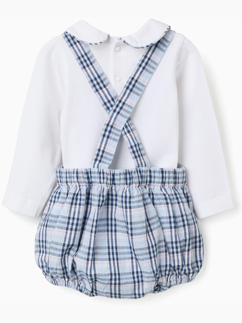 Body en coton + combinaison à carreaux B&S Bleu foncé - Kiabi