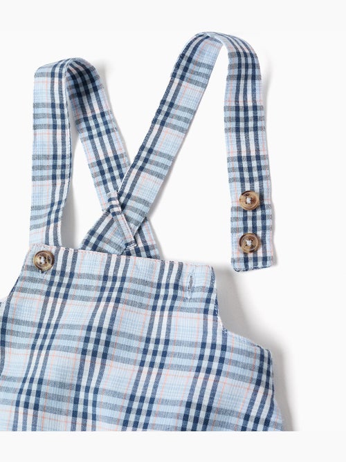 Body en coton + combinaison à carreaux B&S - Kiabi