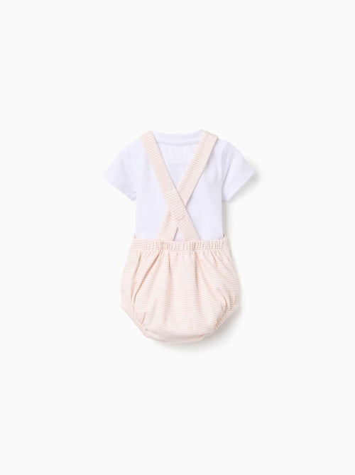 Body en coton + combinaison à rayures - Kiabi
