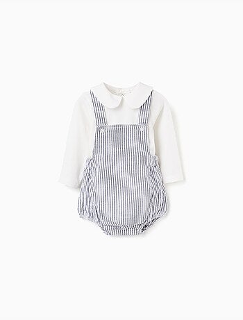 Body en coton + combinaison à rayures