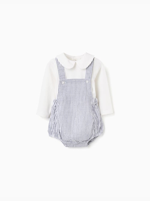 Body en coton + combinaison à rayures - Kiabi