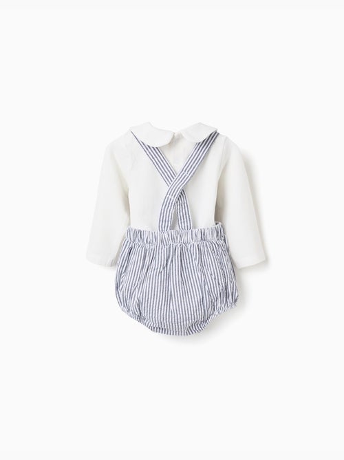 Body en coton + combinaison à rayures - Kiabi