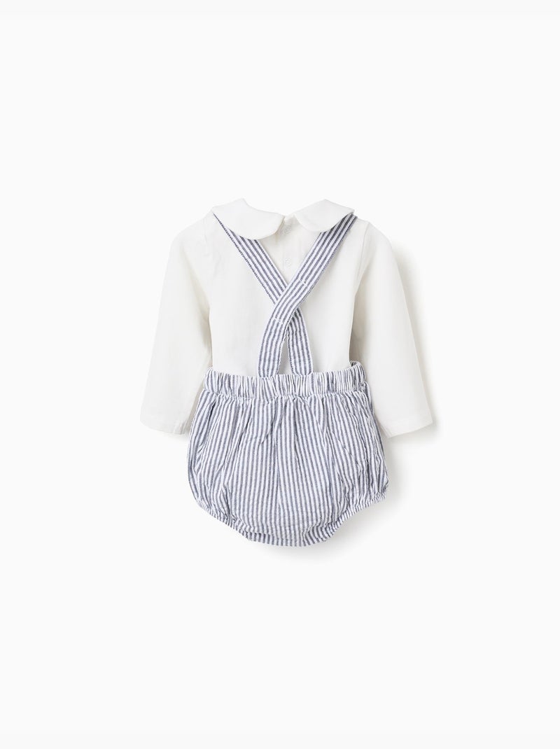 Body en coton + combinaison à rayures Bleu Bleu - Kiabi