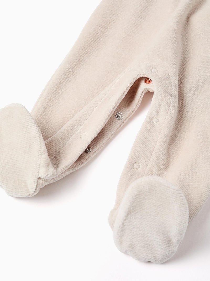 Body en Coton + Combinaison en Velours Gris clair - Kiabi