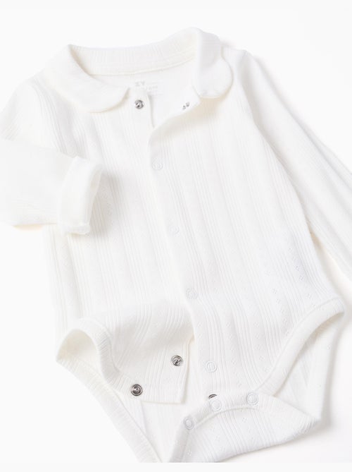 Body en coton côtelé à manches longues - Kiabi