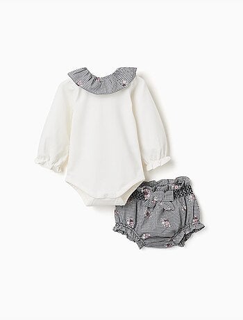 Body en coton et bloomer à carreaux Vichy
