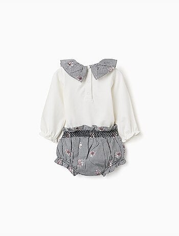 Body en coton et bloomer à carreaux Vichy