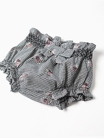 Body en coton et bloomer à carreaux Vichy