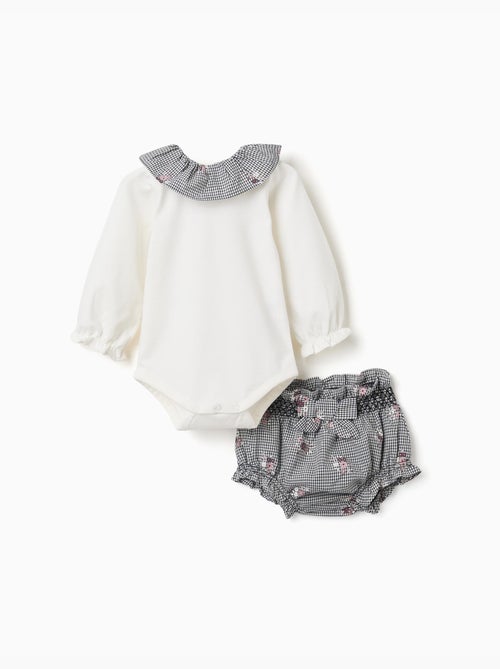 Body en coton et bloomer à carreaux Vichy - Kiabi Body en coton et bloomer à carreaux Vichy - Kiabi