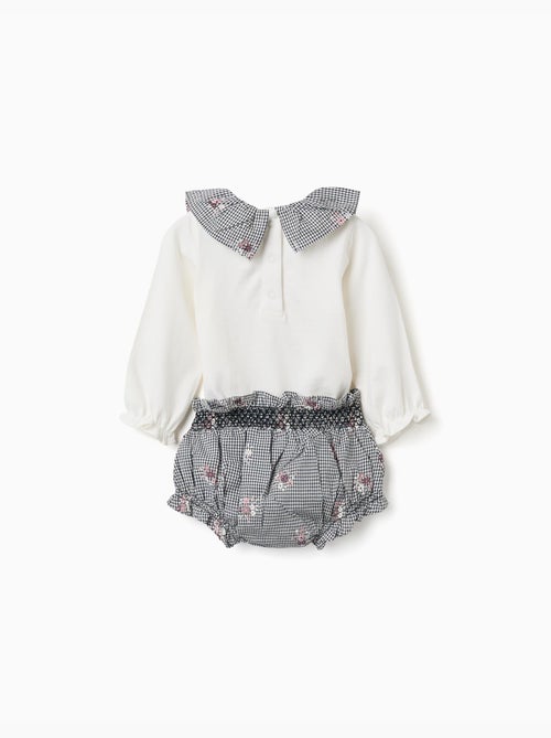 Body en coton et bloomer à carreaux Vichy - Kiabi Body en coton et bloomer à carreaux Vichy - Kiabi