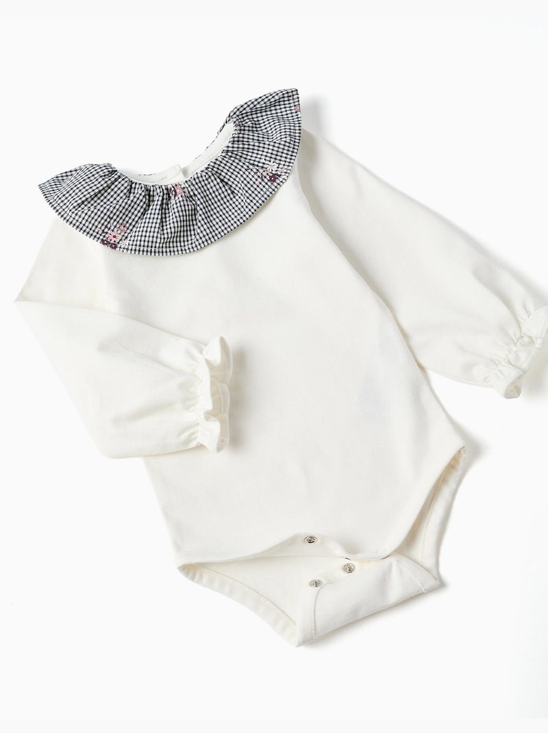 Body en coton et bloomer à carreaux Vichy Blanc - Kiabi