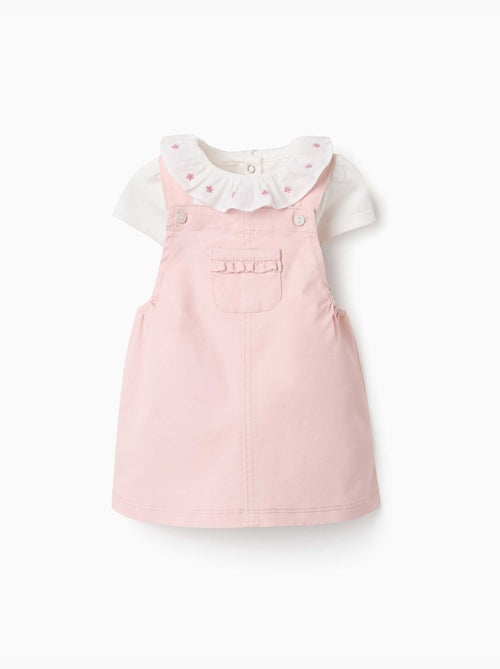 Body en coton et robe chasuble en sergé - Kiabi Body en coton et robe chasuble en sergé - Kiabi