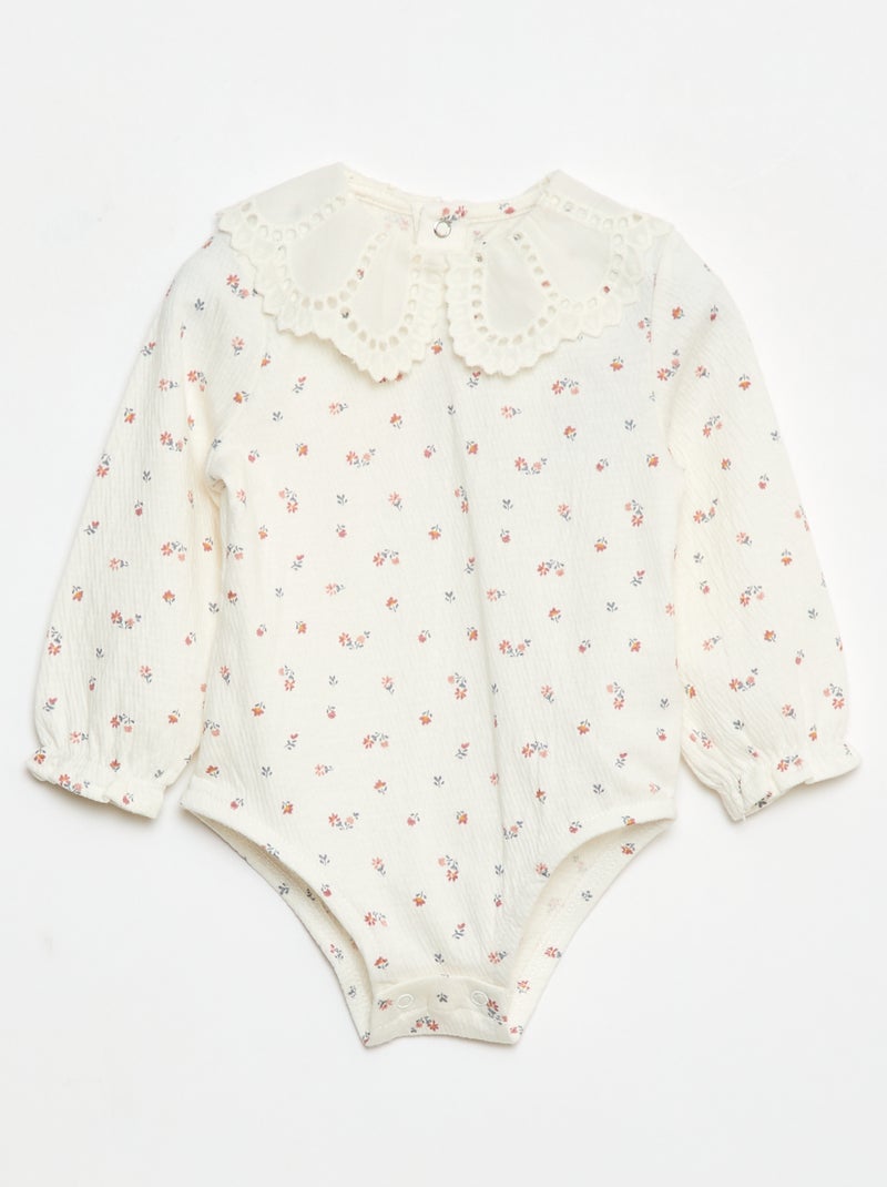Body en coton imprimé Blanc - Kiabi