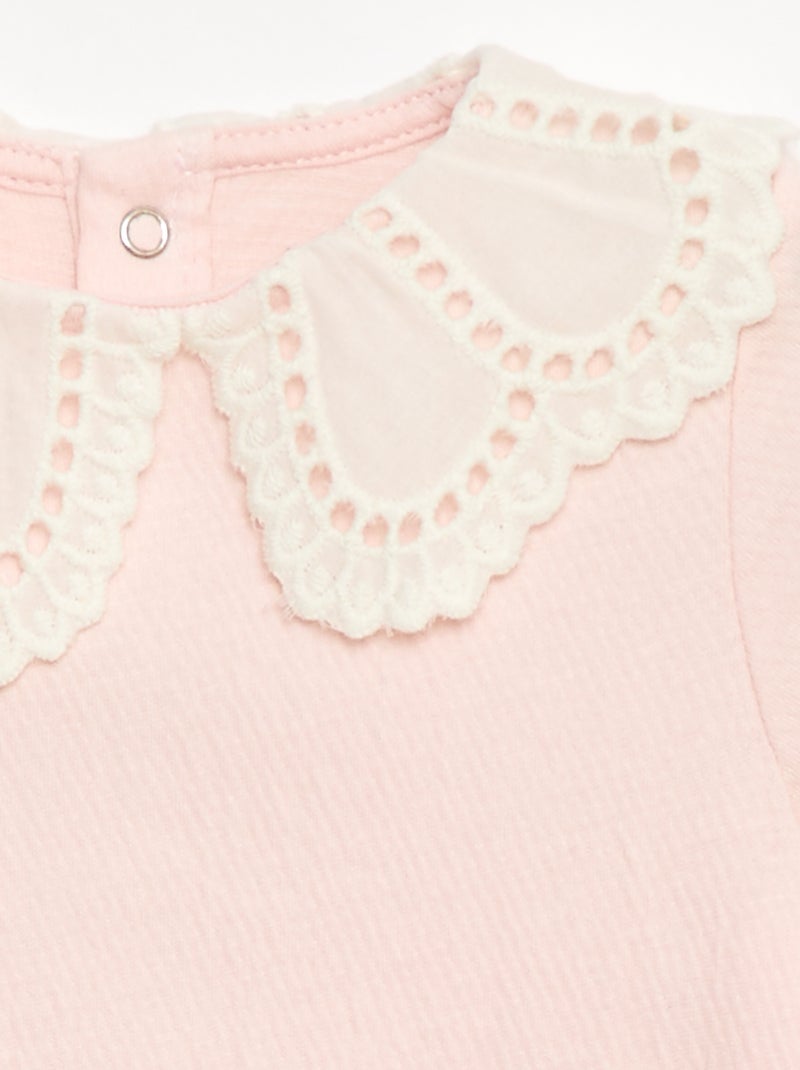 Body en coton imprimé Rose - Kiabi