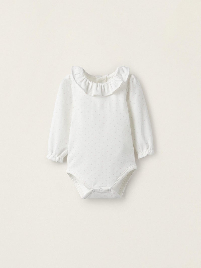 Body en coton pour nouveau-né manches longues  BALMORAL'S AFTERNOONS Blanc - Kiabi