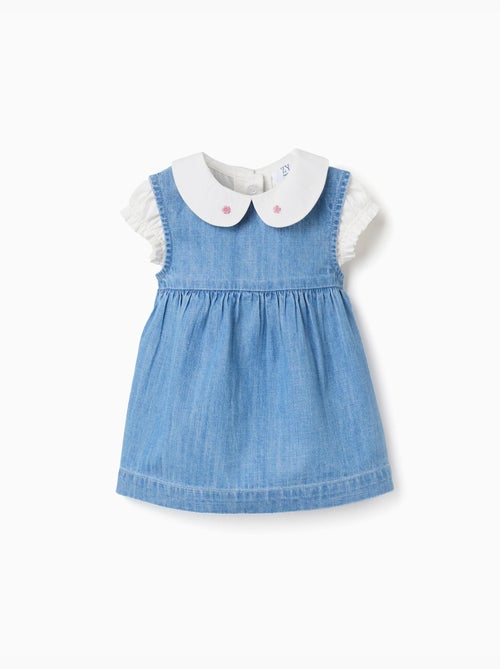 Body en coton + robe en jean sans manches - Kiabi Body en coton + robe en jean sans manches - Kiabi