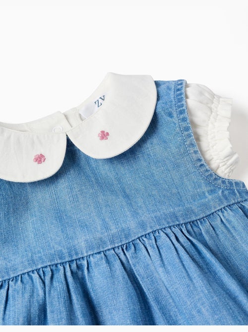 Body en coton + robe en jean sans manches - Kiabi Body en coton + robe en jean sans manches - Kiabi