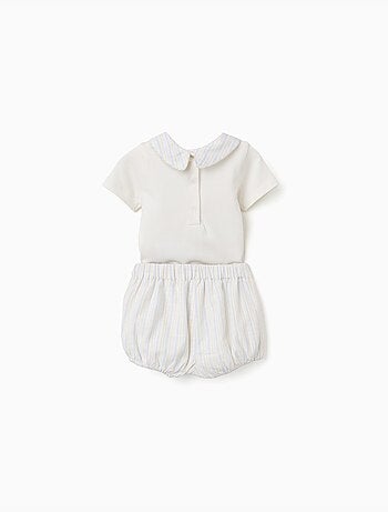 Body en coton + short à rayures B&S