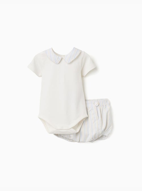 Body en coton + short à rayures B&S - Kiabi Body en coton + short à rayures B&S - Kiabi