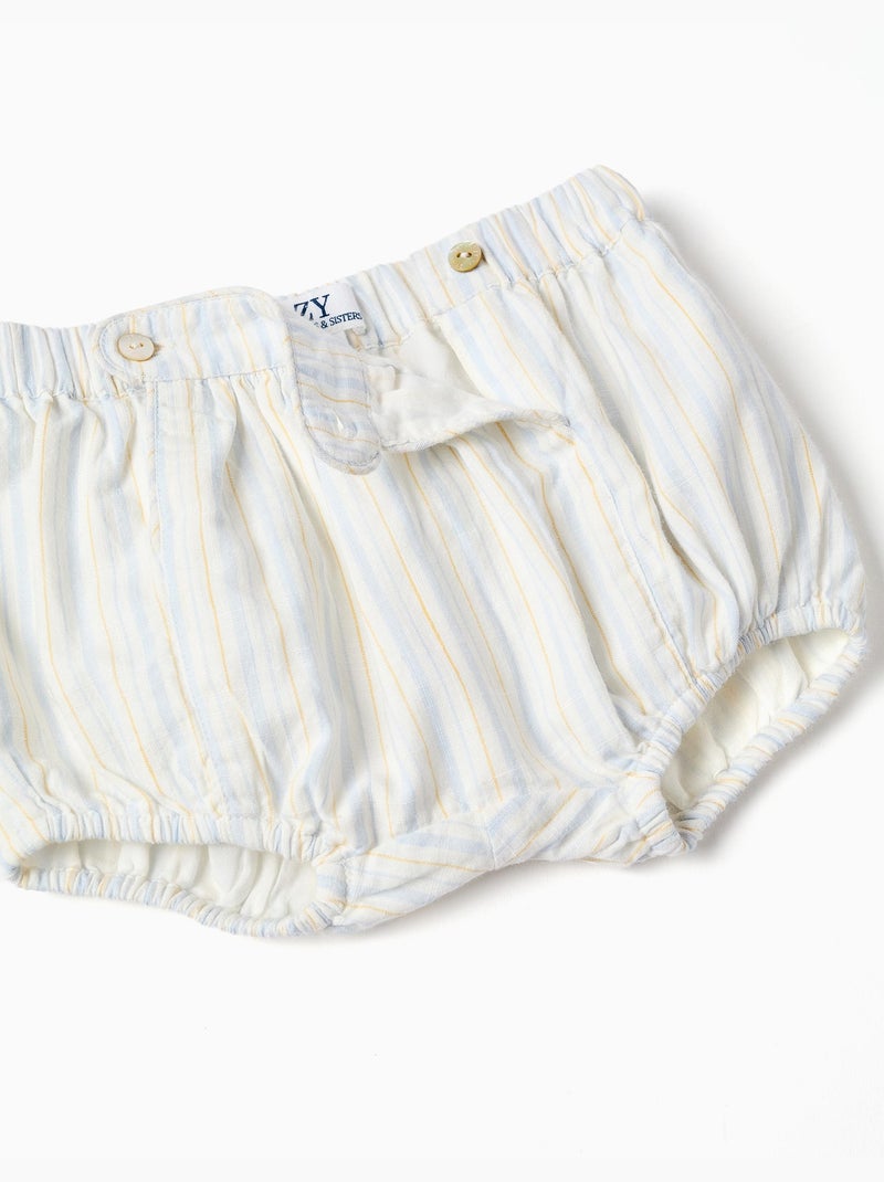 Body en coton + short à rayures B&S Bleu clair - Kiabi