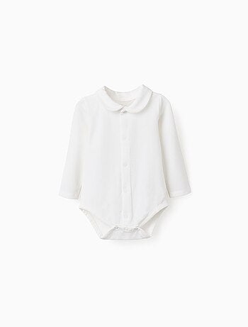 Body en Coton Souple avec Col Claudine