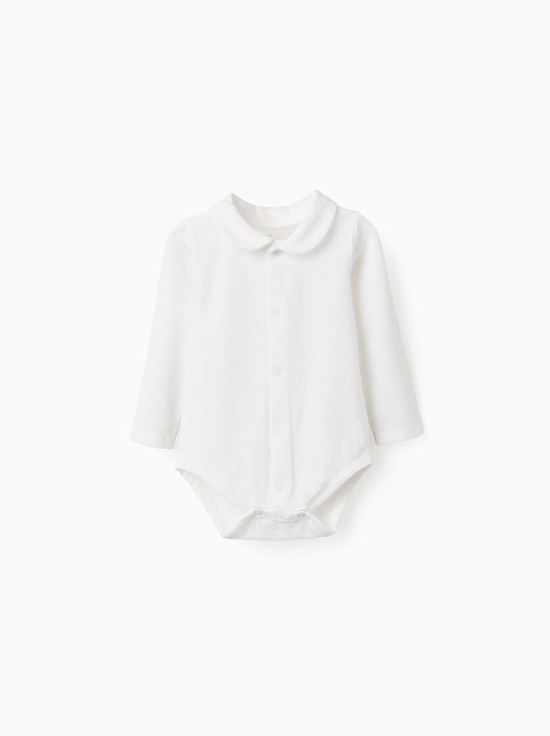 Body en Coton Souple avec Col Claudine Blanc - Kiabi