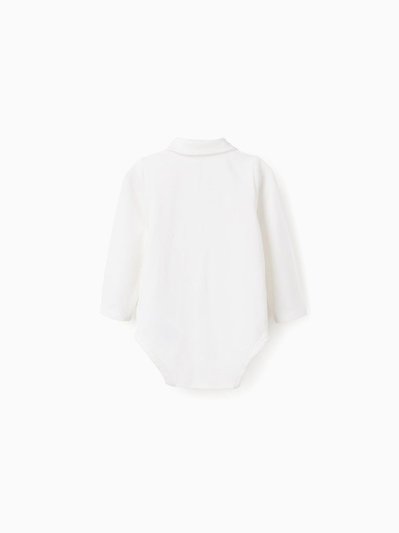 Body en Coton Souple avec Col Claudine Blanc - Kiabi