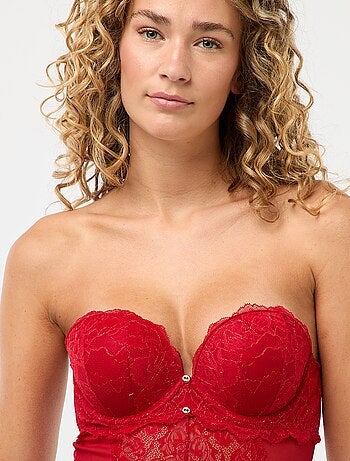 Body en dentelle avec fils dorés