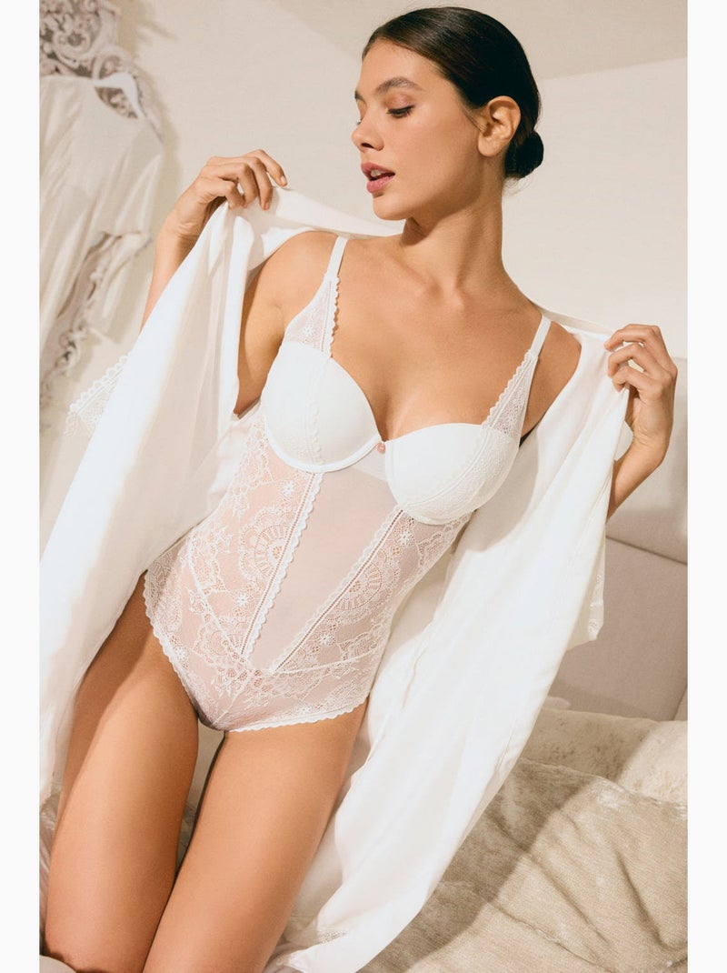 Body en dentelle | collection mariage Blanc - Kiabi