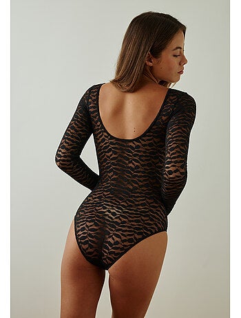 Body en dentelle manches longues rosalie
