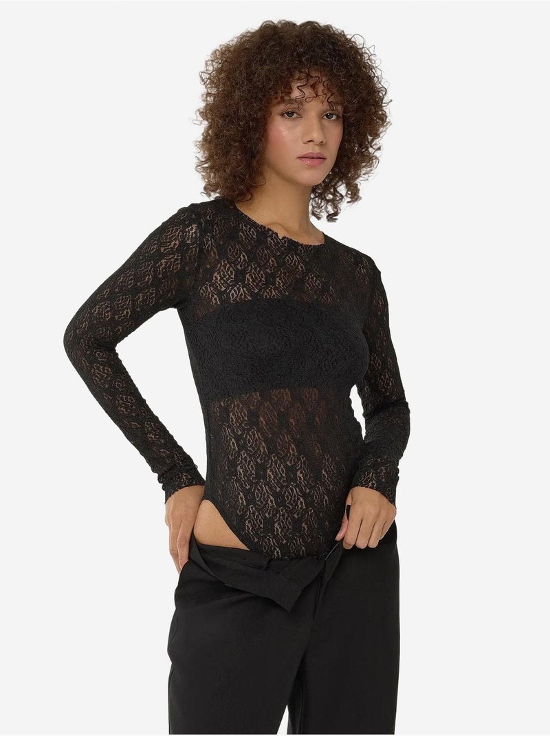 Body en dentelle Noir - Kiabi