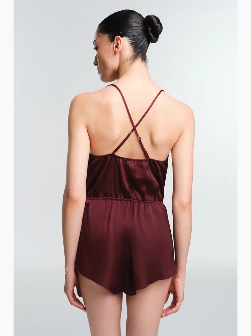 Body en dentelle obsidia penti Rouge bordeaux - Kiabi
