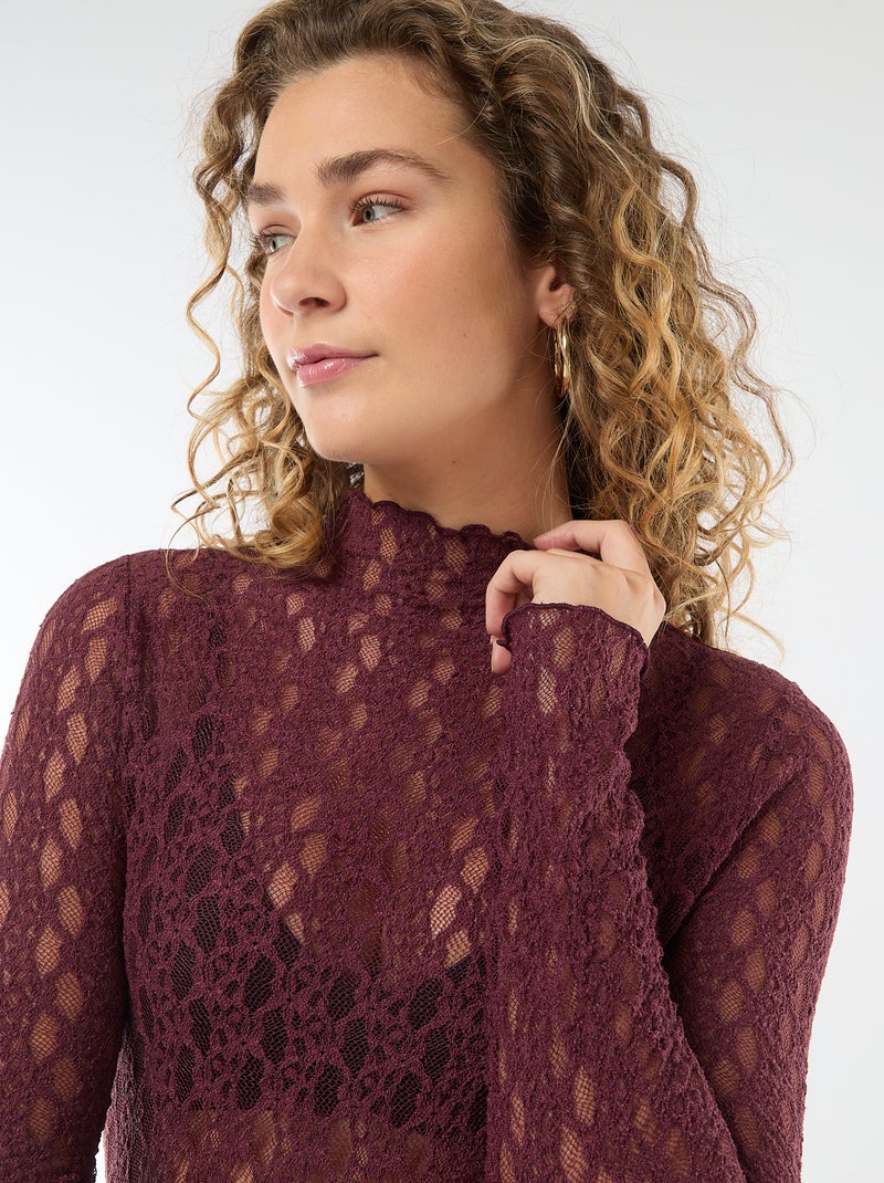 Body en dentelle Rouge - Kiabi