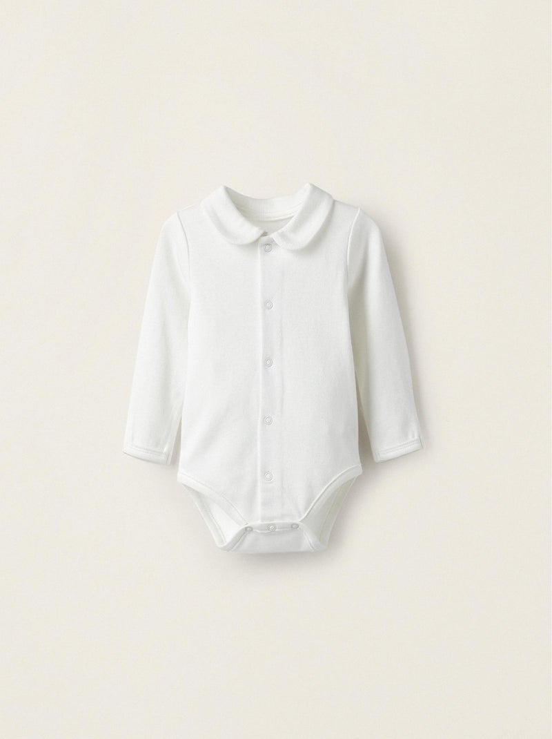 Body en interlock de coton pour nouveau-né manches longues  CRADLE OF LIFE Blanc - Kiabi