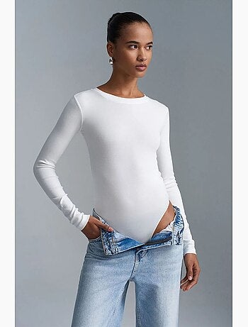 Body col rond ajusté en jersey dilvin