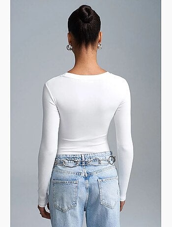 Body col rond ajusté en jersey dilvin