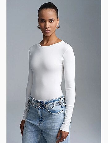 Body col rond ajusté en jersey dilvin