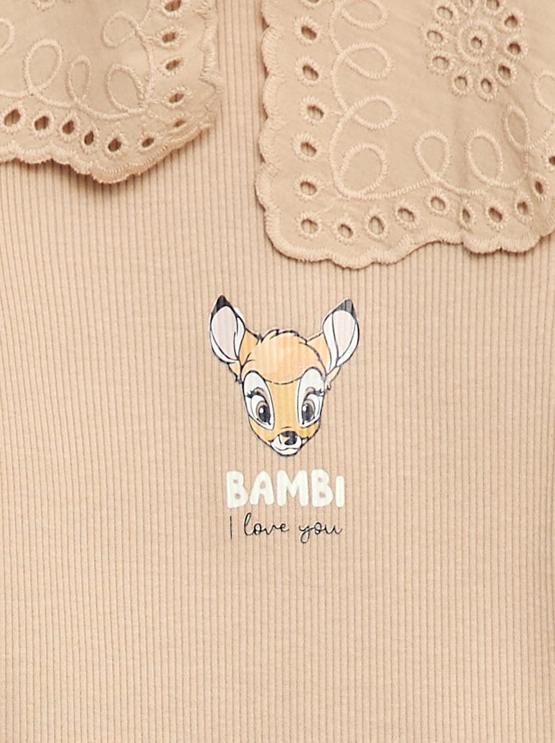 Body en maille côtelée 'Bambi'' 'Disney' Beige - Kiabi