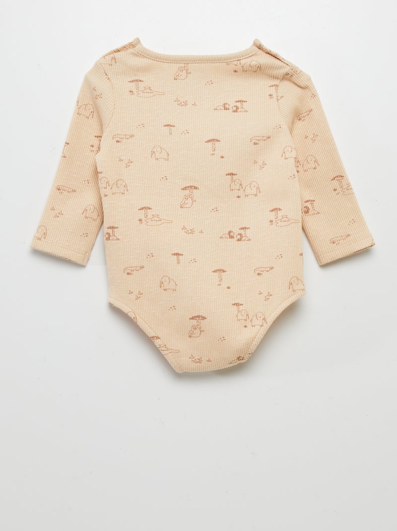 Body en maille côtelée Beige savane - Kiabi