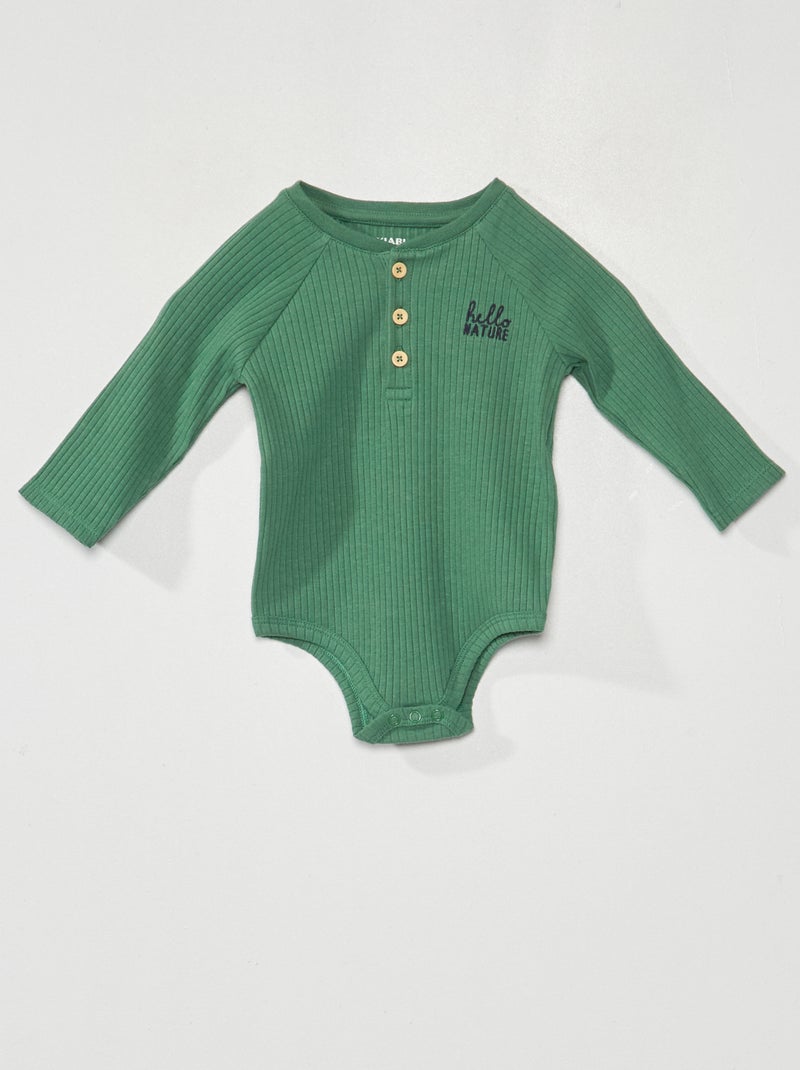 Body en maille côtelée Vert - Kiabi