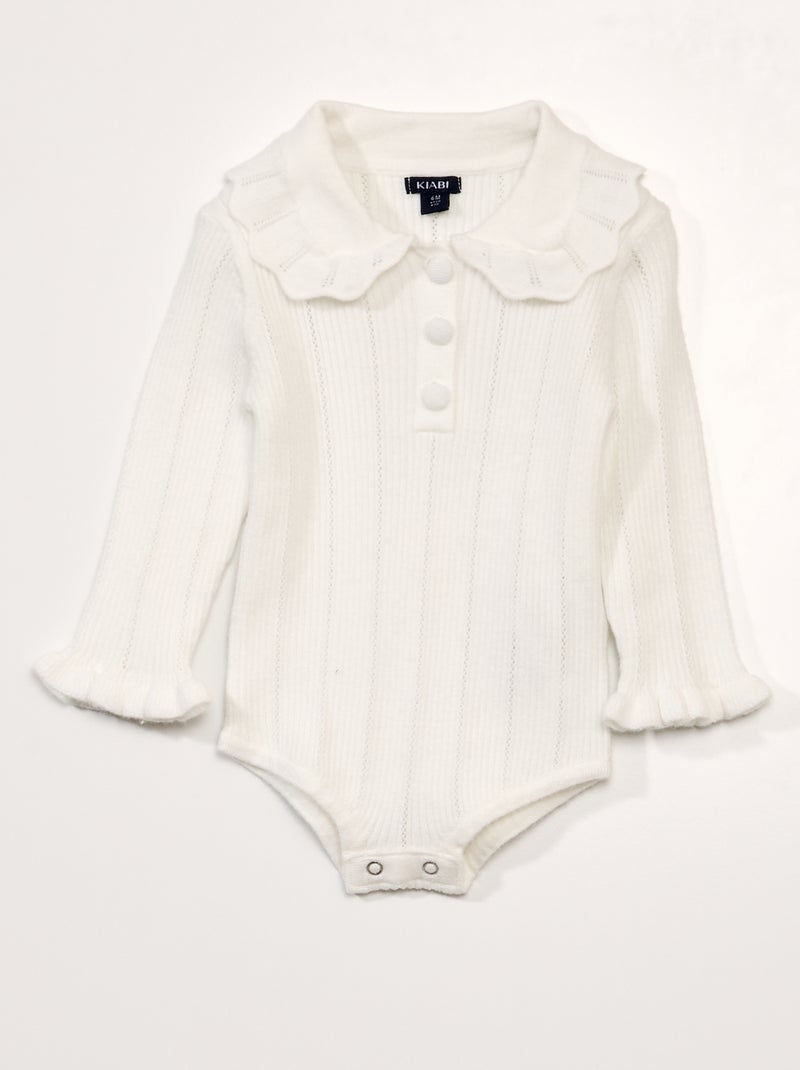 Body en maille fantaisie BLANC NEIG - Kiabi